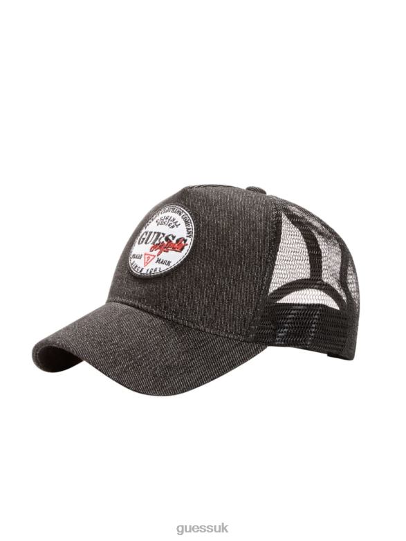 GUESS Unisex Originals Denim Trucker Hat Black Apparel V28V63810