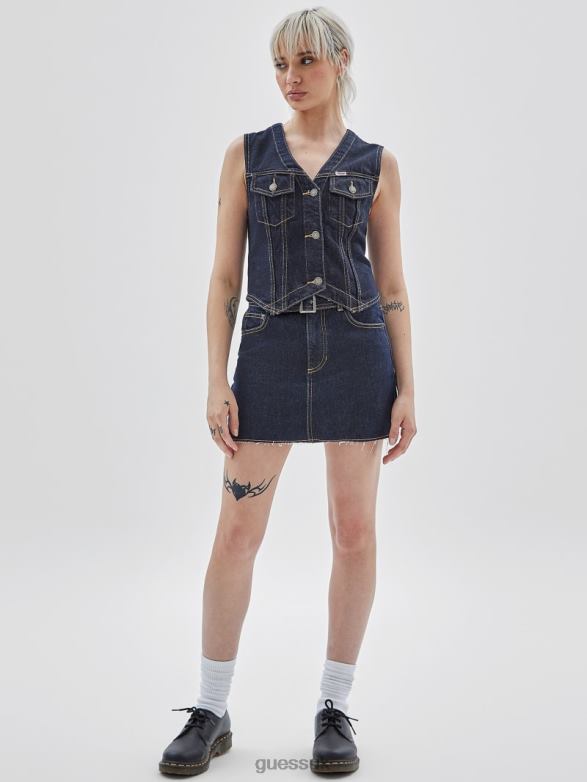 GUESS Unisex Originals Denim Vest Go Vintage Dark Wash Apparel V28V61383