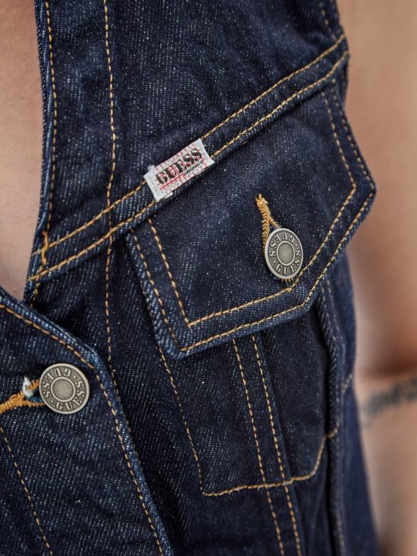 GUESS Unisex Originals Denim Vest Go Vintage Dark Wash Apparel V28V61383