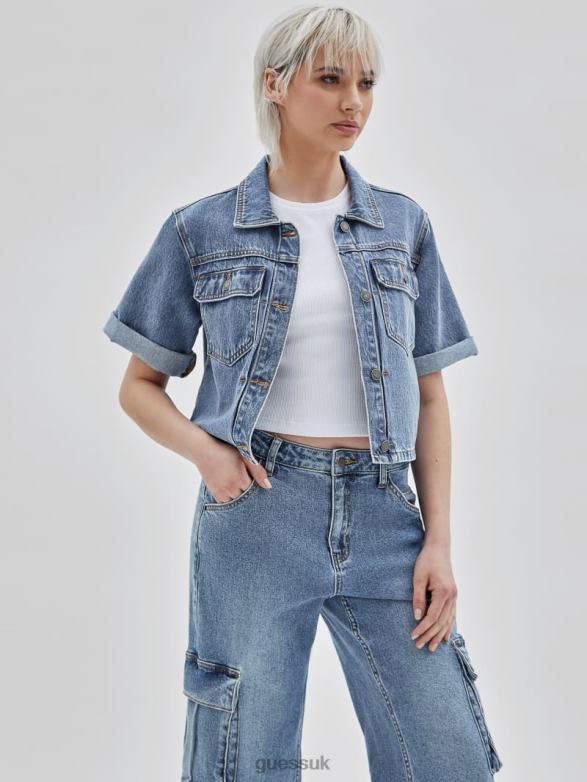 GUESS Unisex Originals Denim Workers Shirt Go Donna Medium Wash Apparel V28V61371