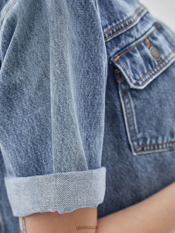 GUESS Unisex Originals Denim Workers Shirt Go Donna Medium Wash Apparel V28V61371