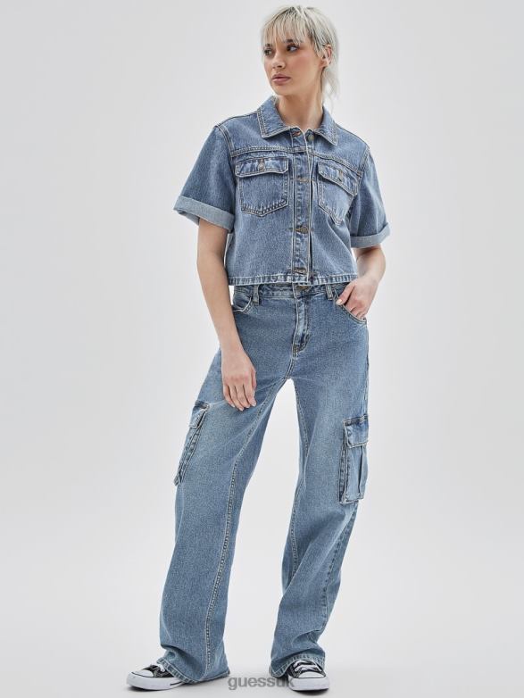 GUESS Unisex Originals Denim Workers Shirt Go Donna Medium Wash Apparel V28V61371