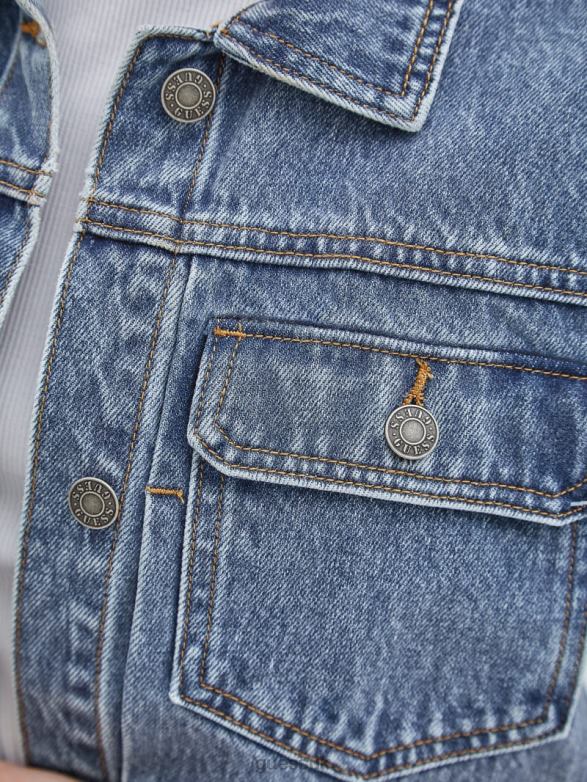 GUESS Unisex Originals Denim Workers Shirt Go Donna Medium Wash Apparel V28V61371