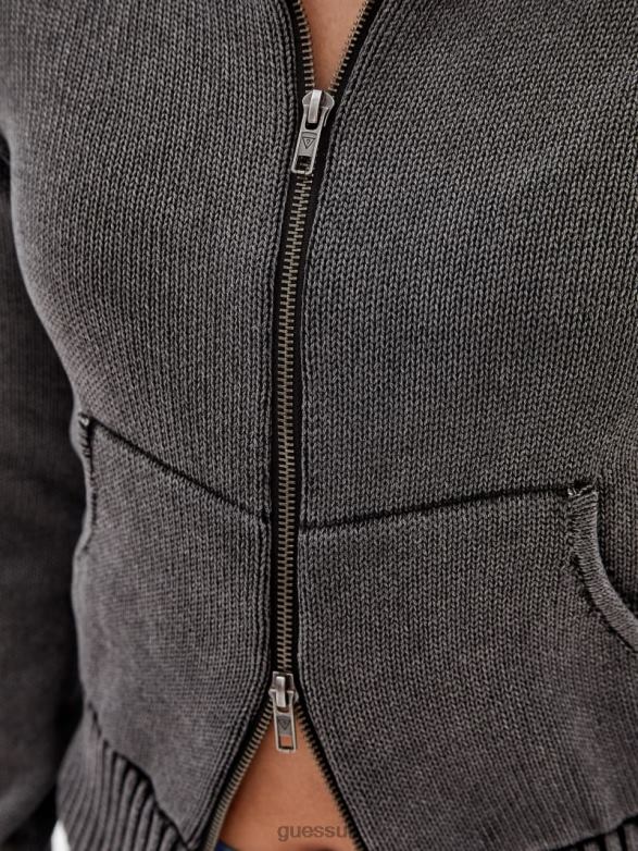 GUESS Unisex Originals Dual-Zip Sweater Jet Black Multi Apparel V28V61377