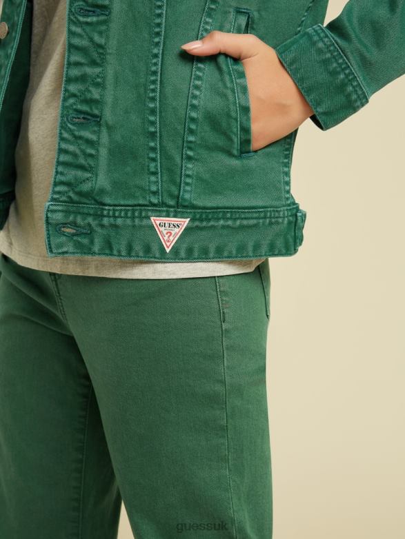GUESS Unisex Originals Dyed Denim Jacket Go Eternal Green Wash Apparel V28V61806