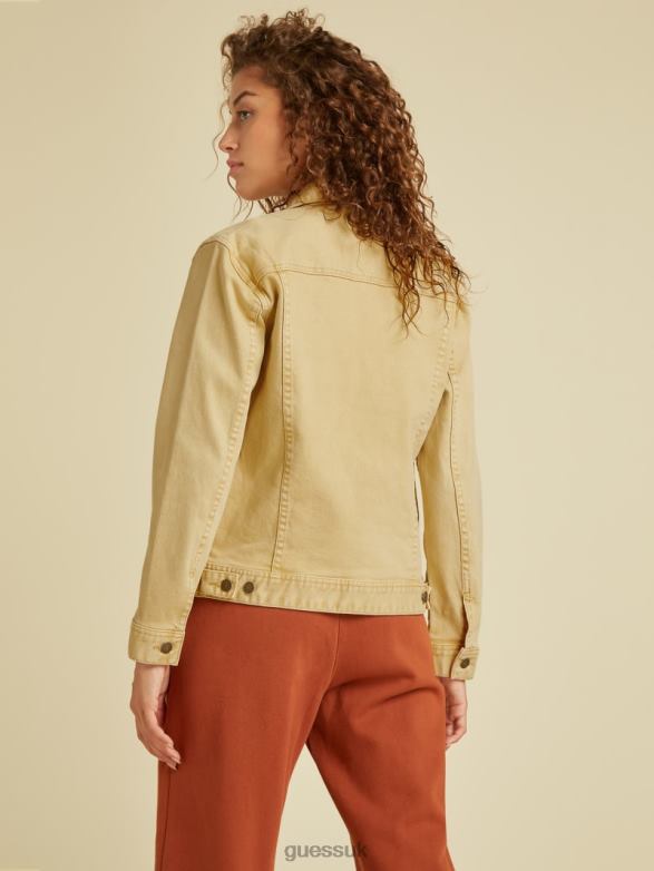GUESS Unisex Originals Dyed Denim Jacket Go Vintage Tan Wash Apparel V28V61850