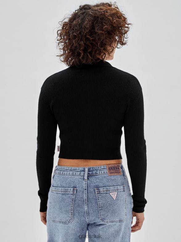 GUESS Unisex Originals Eco Dual-Zip Sweater Black Apparel V28V61201