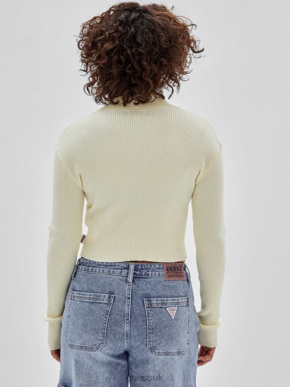 GUESS Unisex Originals Eco Dual-Zip Sweater Lemon Frost Apparel V28V61287
