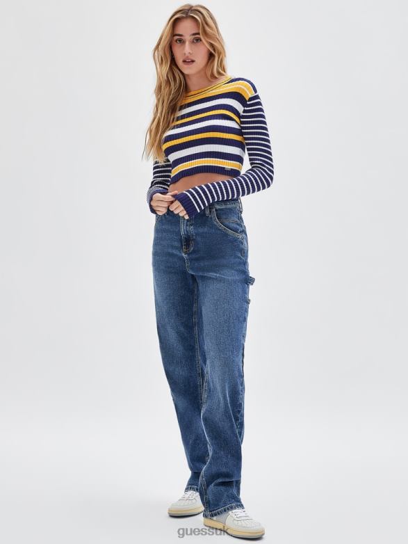 GUESS Unisex Originals Eco Ribbed Sweater Medieval Blue Apparel V28V61361