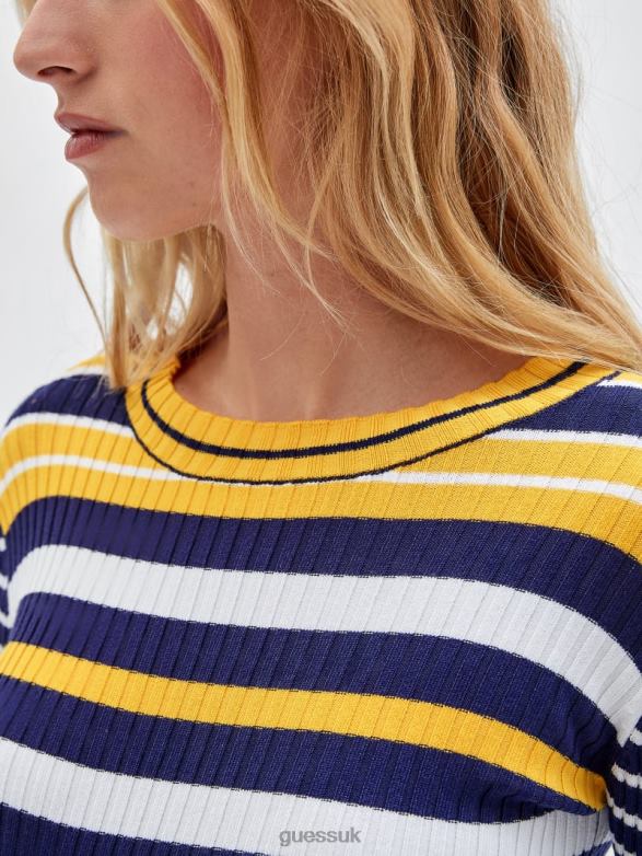 GUESS Unisex Originals Eco Ribbed Sweater Medieval Blue Apparel V28V61361