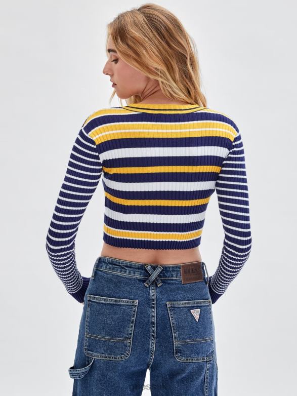 GUESS Unisex Originals Eco Ribbed Sweater Medieval Blue Apparel V28V61361