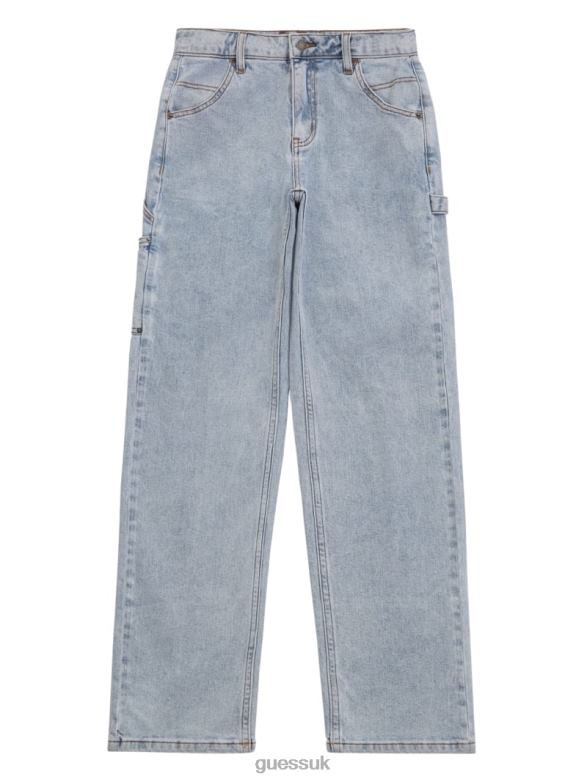 GUESS Unisex Originals Kit Acid Washed Carpenter Jeans Go Jackie Acid Wash Apparel V28V6169