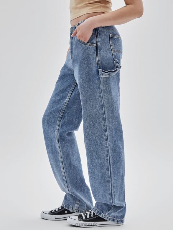 GUESS Unisex Originals Kit Acid Washed Carpenter Jeans Go Medium Indigo Acid Was Apparel V28V6150