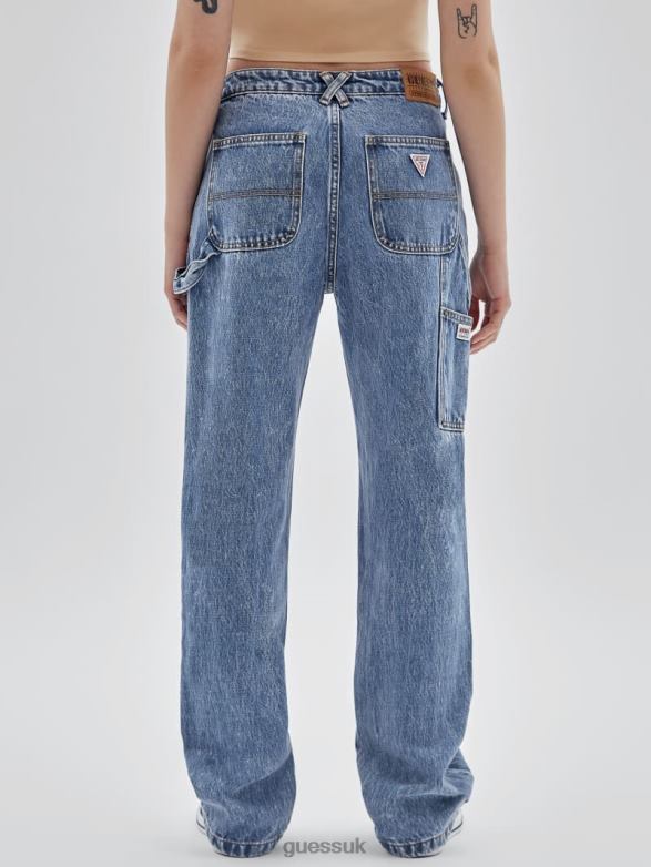 GUESS Unisex Originals Kit Acid Washed Carpenter Jeans Go Medium Indigo Acid Was Apparel V28V6150
