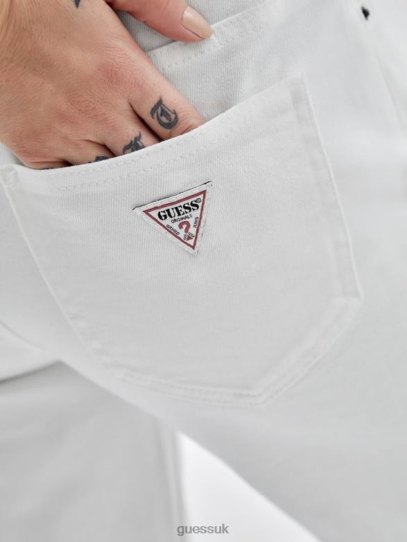 GUESS Unisex Originals Kit Bootcut Jeans Go Aged White Wash Apparel V28V6171