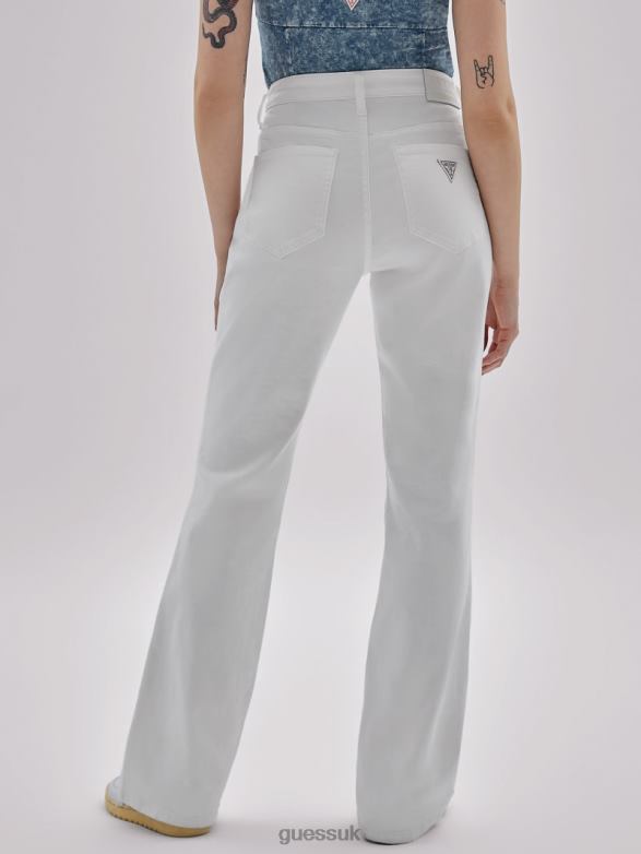 GUESS Unisex Originals Kit Bootcut Jeans Go Aged White Wash Apparel V28V6171