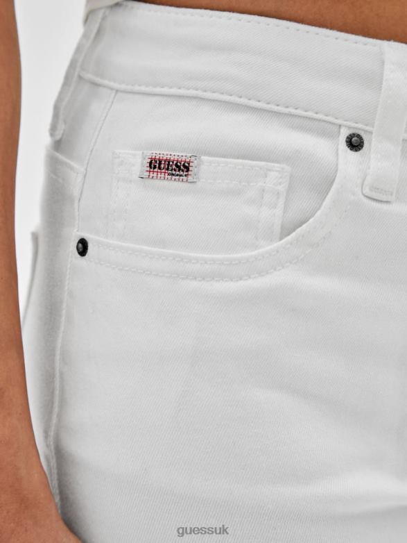 GUESS Unisex Originals Kit Bootcut Jeans Go Aged White Wash Apparel V28V6171