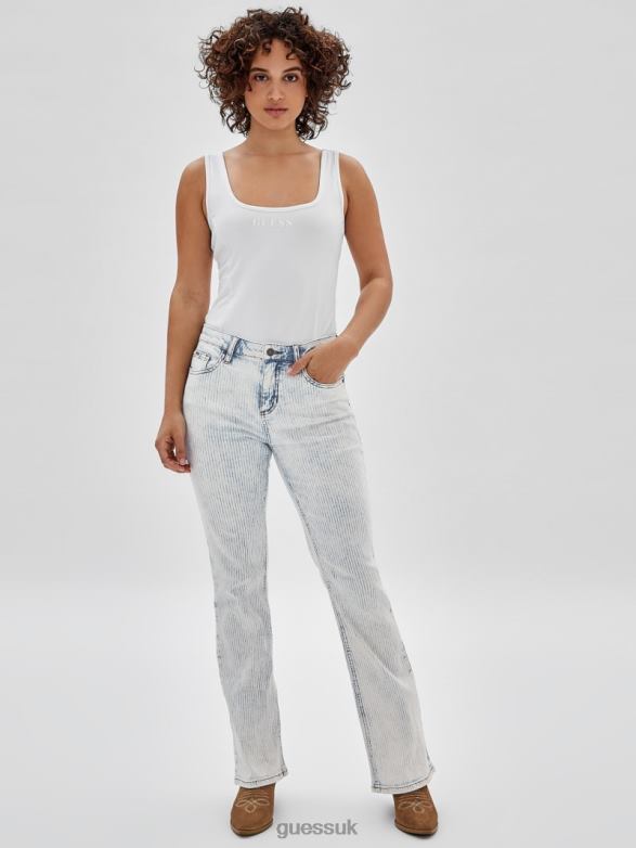 GUESS Unisex Originals Kit Bootcut Jeans Light Snow Wash Apparel V28V6178