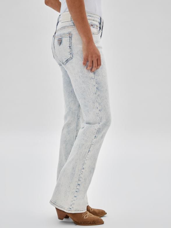 GUESS Unisex Originals Kit Bootcut Jeans Light Snow Wash Apparel V28V6178