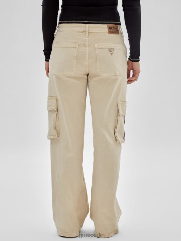 GUESS Unisex Originals Kit Cargo Jeans Go Laurie Tan Wash Apparel V28V6170
