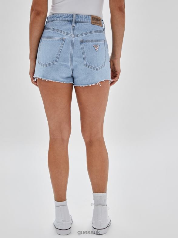 GUESS Unisex Originals Kit Destroyed Denim Shorts Go Fez Lt Wash Apparel V28V6122