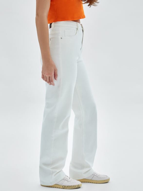 GUESS Unisex Originals Kit Mom Jeans Go Ecru Wash Apparel V28V62168