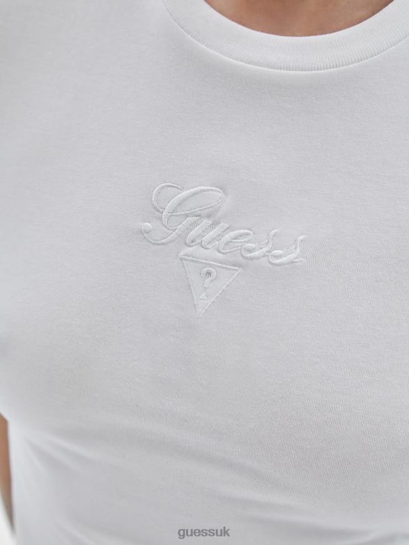 GUESS Unisex Originals Logo Baby Tee Pure White Apparel V28V61291