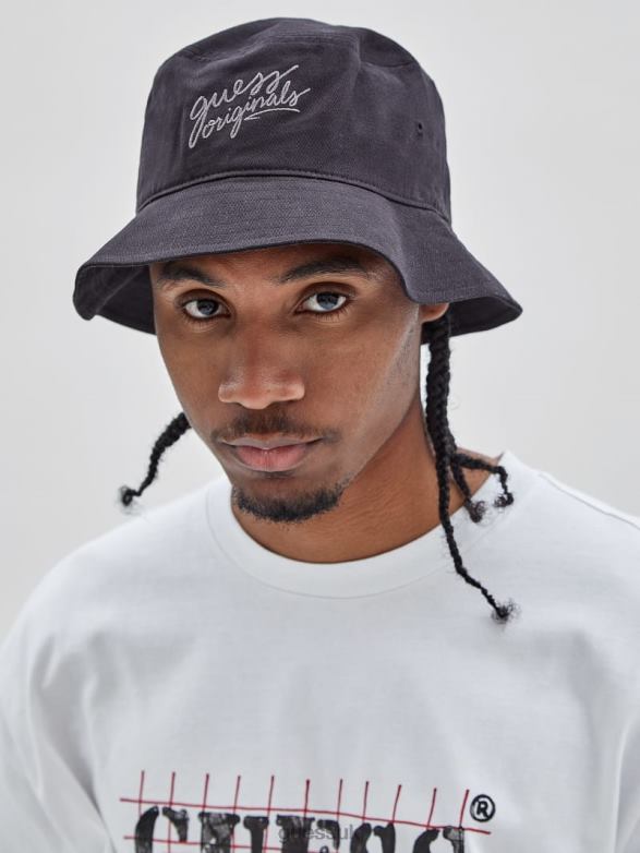 GUESS Unisex Originals Logo Bucket Hat Black Apparel V28V63813