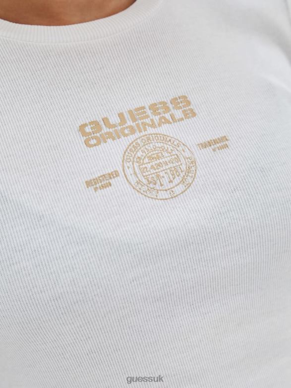 GUESS Unisex Originals Logo Tee Pure White Apparel V28V61376