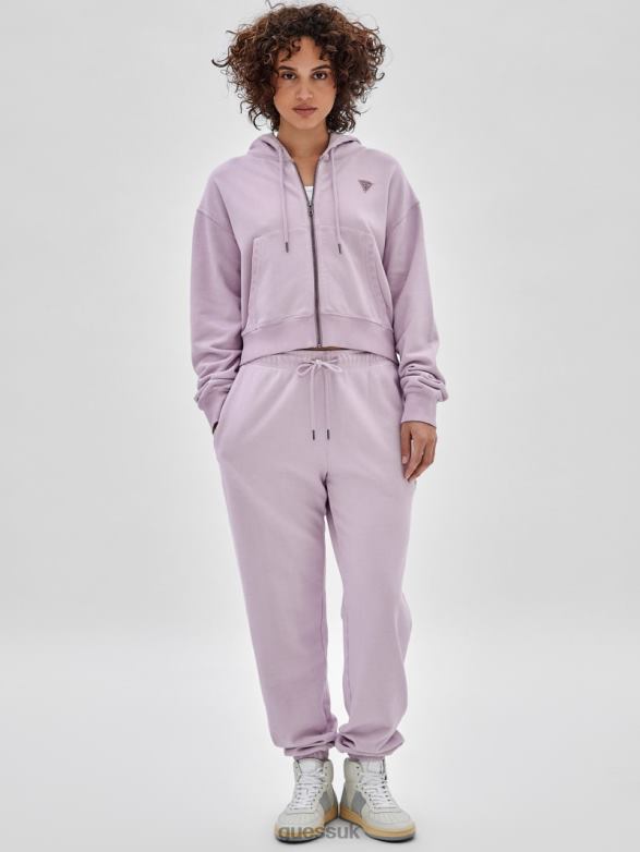 GUESS Unisex Originals Logo Zip Hoodie Light Iris Multi Apparel V28V61784