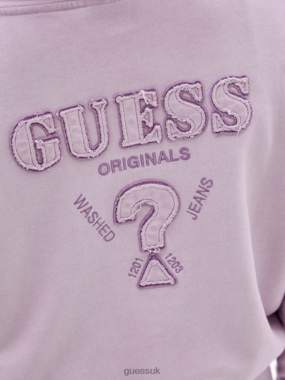 GUESS Unisex Originals Logo Zip Hoodie Light Iris Multi Apparel V28V61784