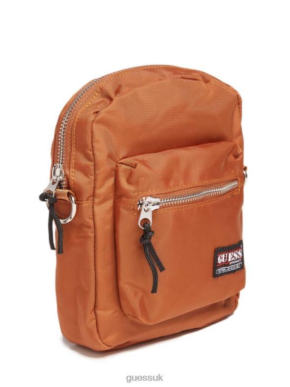 GUESS Unisex Originals Mini Crossbody Bag Rust Brown Apparel V28V62924