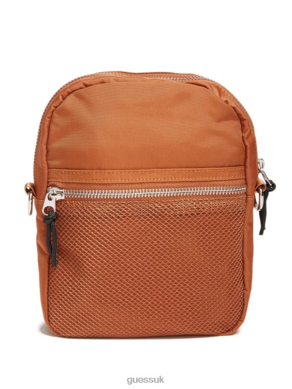 GUESS Unisex Originals Mini Crossbody Bag Rust Brown Apparel V28V62924