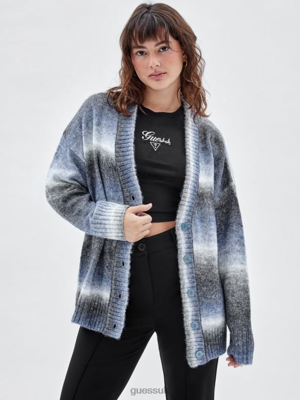 GUESS Unisex Originals Oversized Knit Cardigan Bright Zaffre Multi Apparel V28V61172