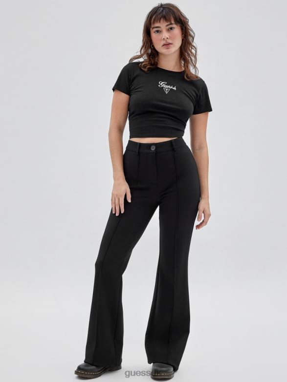 GUESS Unisex Originals Pintuck Flared Pants Black Apparel V28V62046
