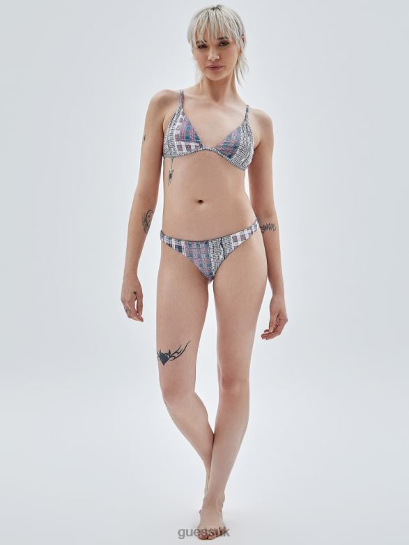 GUESS Unisex Originals Plaid Bikini Bottoms Sandy Shore Multi Apparel V28V62586