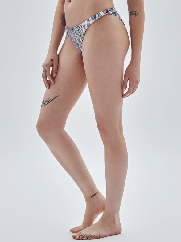 GUESS Unisex Originals Plaid Bikini Bottoms Sandy Shore Multi Apparel V28V62586