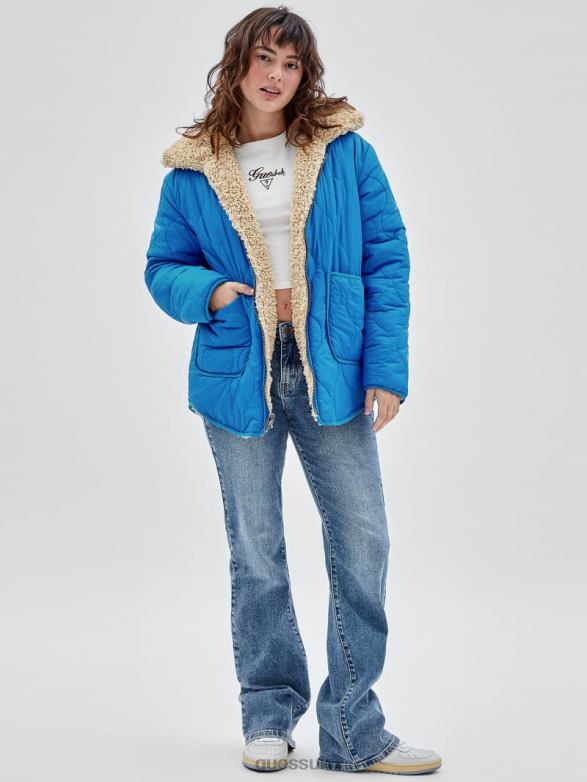 GUESS Unisex Originals Reversible Jacket Biscotti Apparel V28V61845