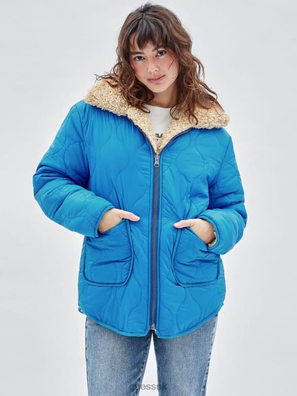 GUESS Unisex Originals Reversible Jacket Biscotti Apparel V28V61845