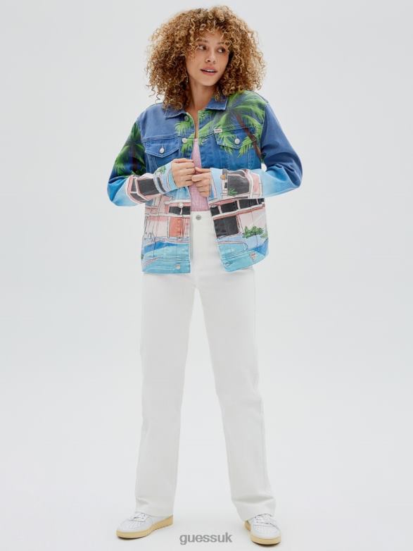 GUESS Unisex Originals Sunnyside Denim Jacket Poolside Vintage Apparel V28V61812