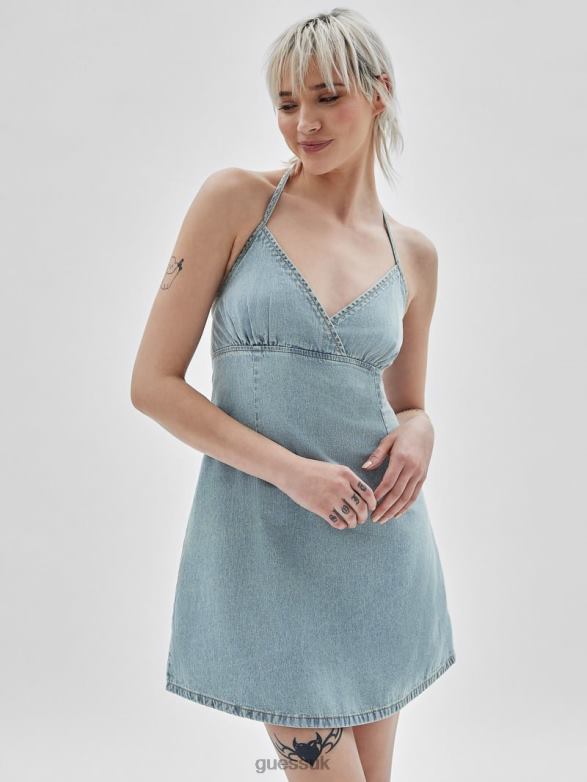 GUESS Unisex Originals Vintage Denim Dress Go Smoked Lt Wash Apparel V28V6308