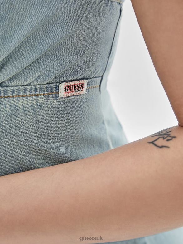 GUESS Unisex Originals Vintage Denim Dress Go Smoked Lt Wash Apparel V28V6308