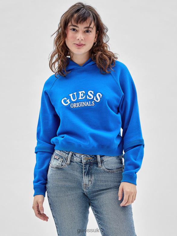 GUESS Unisex Originals Vintage Logo Hoodie Bright Zaffre Multi Apparel V28V61364