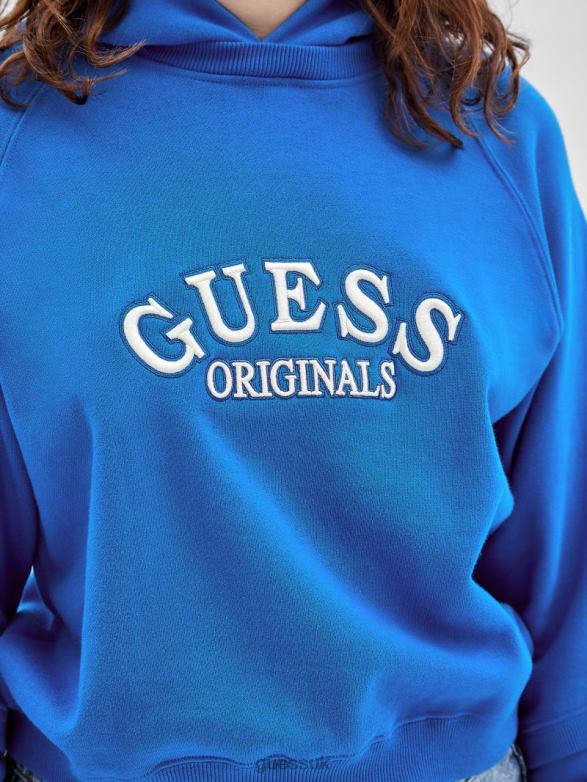 GUESS Unisex Originals Vintage Logo Hoodie Bright Zaffre Multi Apparel V28V61364
