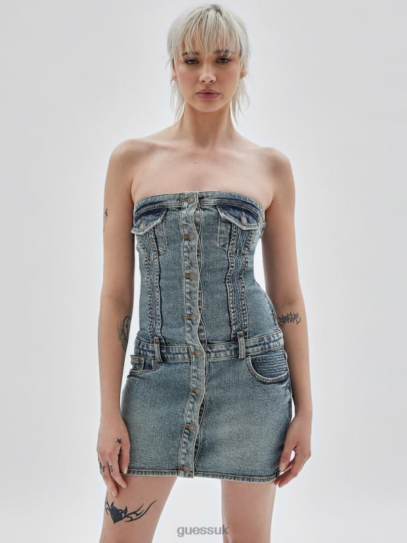 GUESS Unisex Originals Vintage Strapless Dress Go Vintage Tinted Medium Apparel V28V6362