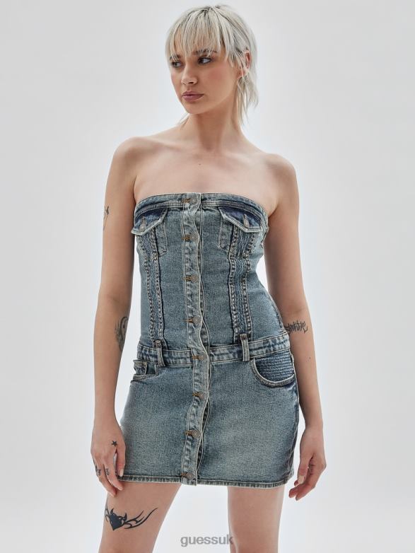 GUESS Unisex Originals Vintage Strapless Dress Go Vintage Tinted Medium Apparel V28V6362