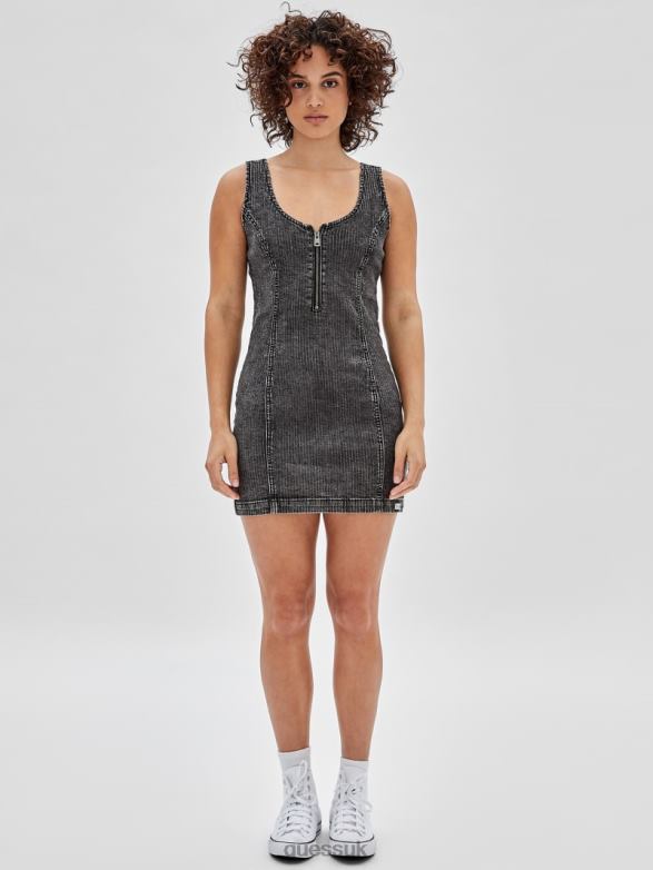 GUESS Unisex Originals Zip Dress Light Blk Wash Apparel V28V6361