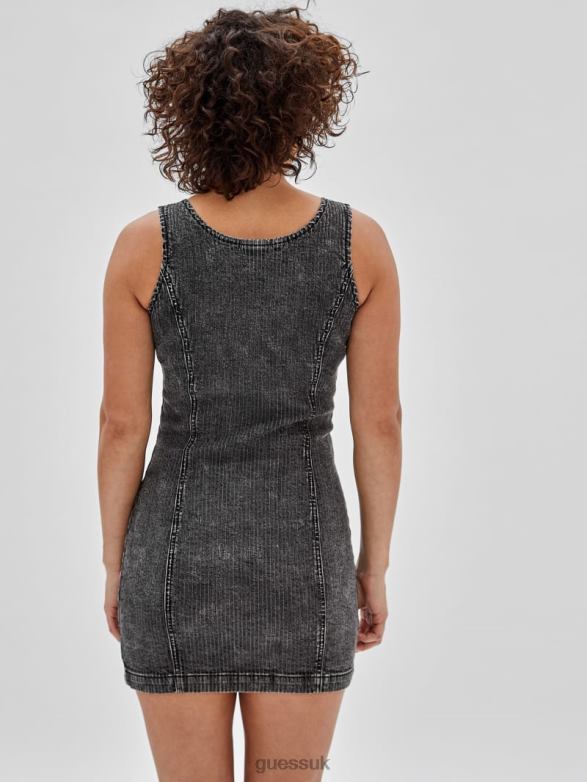 GUESS Unisex Originals Zip Dress Light Blk Wash Apparel V28V6361
