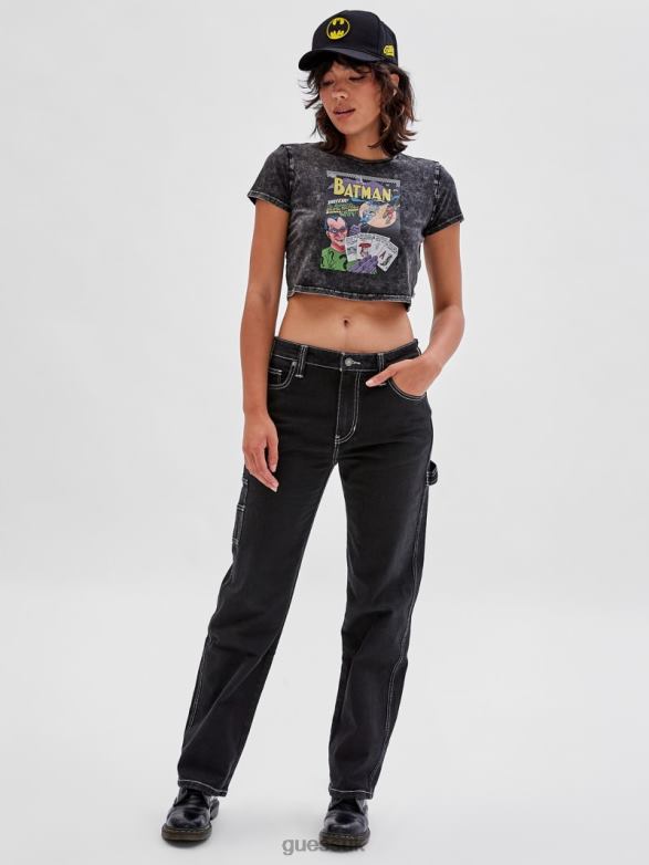 GUESS Unisex Originals x Batman Cropped Baby Tee Jet Black Multi Apparel V28V61231