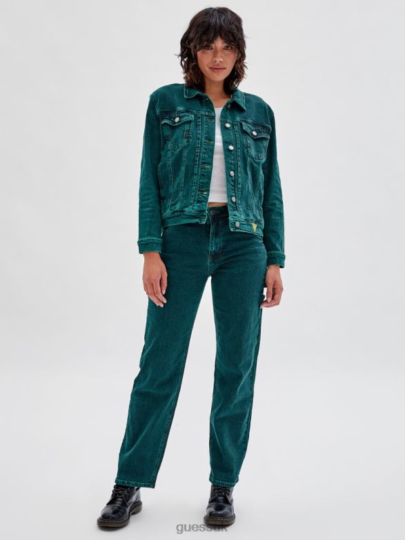 GUESS Unisex Originals x Batman Embossed Carpenter Jeans Go Riddler Green Wash Apparel V28V6160